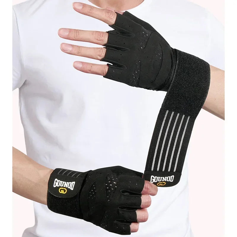 Weightlifting gloves wristband support wear resistant