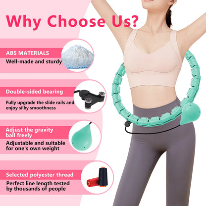 Sports Hoops Weight Loss Smart Exercise 2 in 1 Adjustable with Detachable Knots