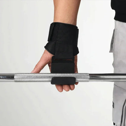 Weight lifting hook grips with wrist wraps gym