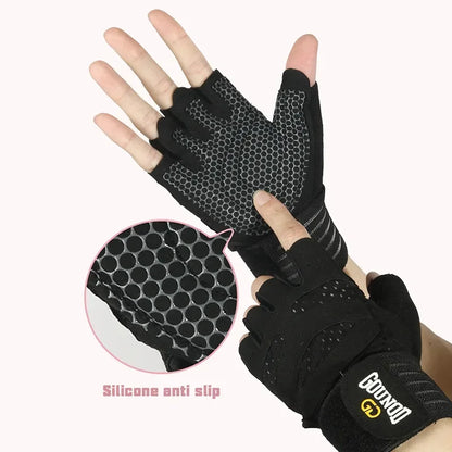 Weightlifting gloves wristband support wear resistant